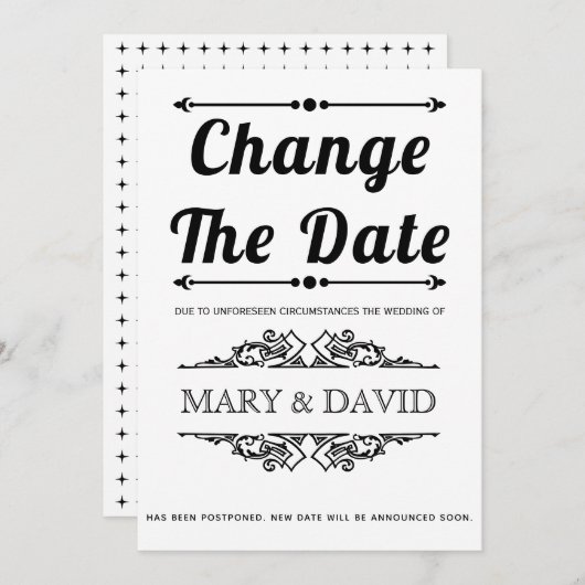 Zwarte typografie Verander de aankondiging van de (Voorkant / Achterkant)