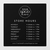 Zwarte typografie Zakelijk logo Winkeluren Raamsticker (Vel)