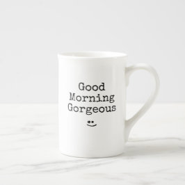 Zwarte typografie Zin Goedemorgen Gorgeous Porselein Kop
