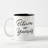 Zwarte Typografische Citaat Motivatie Mok (Links)