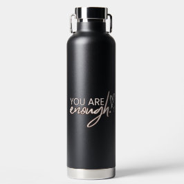 Zwarte Typografische Self-care Quotes Waterfles