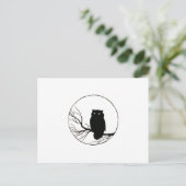 zwarte uil briefkaart (Staand voorkant)