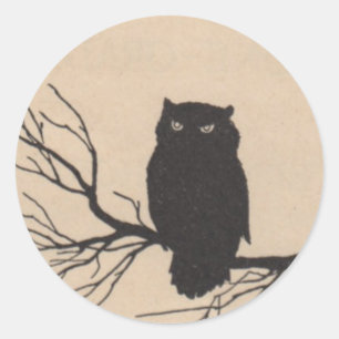Zwarte Uil - Halloween Sticker