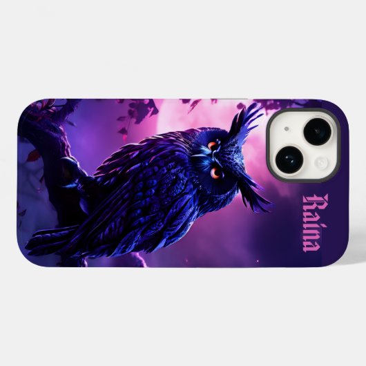Zwarte Uil om middernacht Case-Mate iPhone Case (Achterkant (horizontaal))