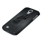 Zwarte Uil over Metallic geborsteld aluminium-mono Case-Mate Samsung Galaxy Hoesje (Onderkant)