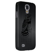 Zwarte Uil over Metallic geborsteld aluminium-mono Case-Mate Samsung Galaxy Hoesje (Back/Rechts)