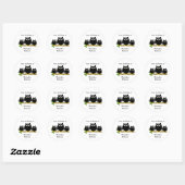 Zwarte Uilen Ontwerp Ex-Libris Ronde Sticker (Vel)