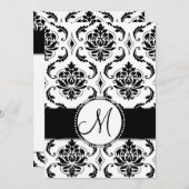 Zwarte  uitnodiging tot huwelijk (Voorkant / Achterkant)