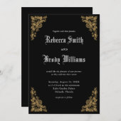 Zwarte uitnodiging tot weduwschap Antiek (Voorkant / Achterkant)