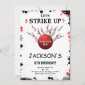 Zwarte Uitnodiging voor Bowlen Bewerkbaar (Voorkant)