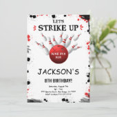 Zwarte Uitnodiging voor Bowlen Bewerkbaar (Staand voorkant)