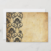 Zwarte  uitnodiging voor het huwelijk (Achterkant)