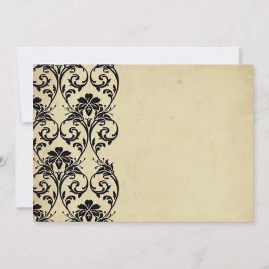 Zwarte  uitnodiging voor het huwelijk (Achterkant)