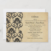 Zwarte  uitnodiging voor het huwelijk (Voorkant)