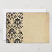 Zwarte  uitnodiging voor het huwelijk (Achterkant)