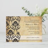 Zwarte uitnodiging voor het huwelijk (Staand voorkant)