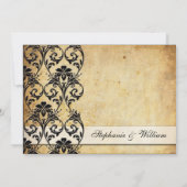 Zwarte uitnodiging voor het huwelijk (Achterkant)