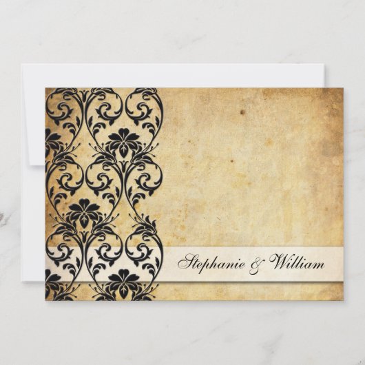 Zwarte uitnodiging voor het huwelijk (Achterkant)