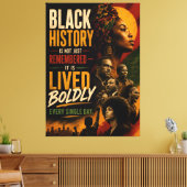 Zwarte Uitstekende Quote 2e Canvas Afdruk (Insitu (Woonkamer))