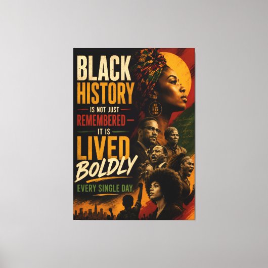 Zwarte Uitstekende Quote 2e Canvas Afdruk (Voorkant)