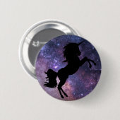 Zwarte Unicorn Galaxy-achtergrond Ronde Button 5,7 Cm (Voorkant /achterkant)