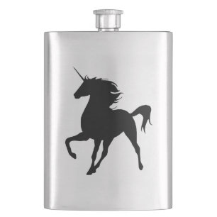 Zwarte Unicorn Silhouette Flask Flacon
