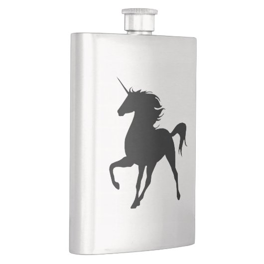Zwarte Unicorn Silhouette Flask Flacon (Rechts)