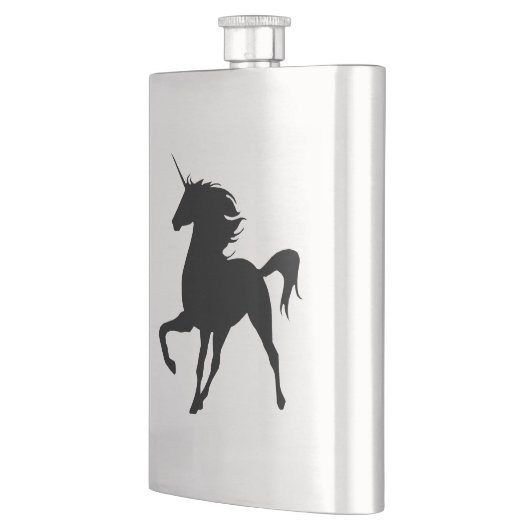 Zwarte Unicorn Silhouette Flask Flacon (Links)