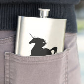 Zwarte Unicorn Silhouette Flask Flacon (Voorbeeld)