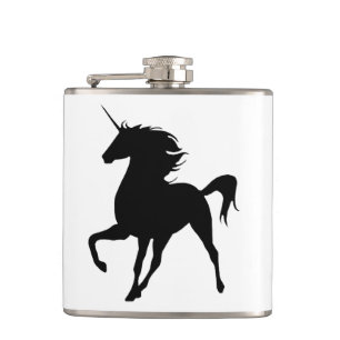 Zwarte Unicorn Silhouette Flask Heupfles