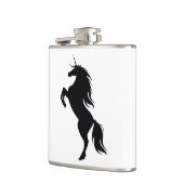 Zwarte Unicorn Silhouette Flask Heupfles (Links)