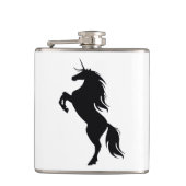 Zwarte Unicorn Silhouette Flask Heupfles (Voorkant)
