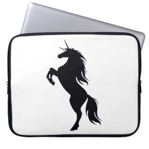 Zwarte Unicorn Silhouette-laptophoes Laptop Sleeve