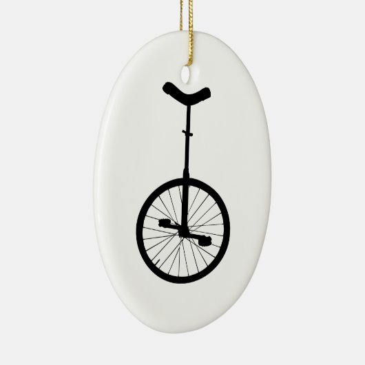 Zwarte Unicycle Keramisch Ornament (Rechts)