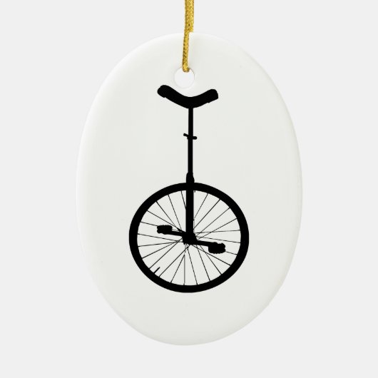 Zwarte Unicycle Keramisch Ornament (Voorkant)