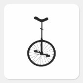 Zwarte Unicycle Vierkante Sticker (Voorkant)