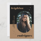 Zwarte unieke bekendmaking van het Afstuderen met Aankondiging (Voorkant)