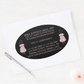 Zwarte Unieke Modepop Collector Ovale Sticker (Envelop)
