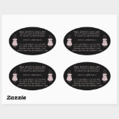 Zwarte Unieke Modepop Collector Ovale Sticker (Vel)