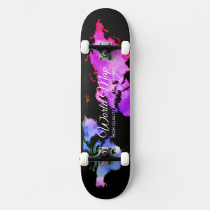Zwarte unieke wereldkaarten reis globe reizen agen persoonlijk skateboard