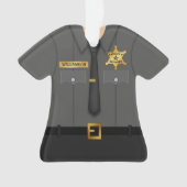 Zwarte uniform van county sheriff ornament (voorkant)