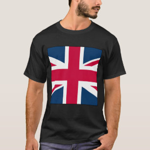 Zwarte Union Jack T-shirt Grote Vierkante Versie