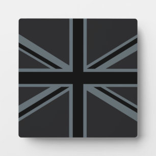 Zwarte Union Jack Vlag Ontwerp Fotoplaat