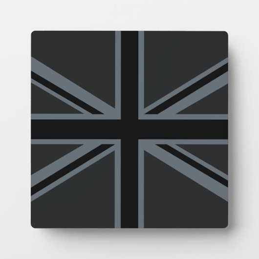 Zwarte Union Jack Vlag Ontwerp Fotoplaat (Voorkant)