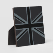 Zwarte Union Jack Vlag Ontwerp Fotoplaat (Voorkant)