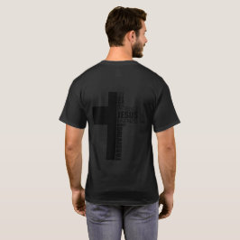 Zwarte Unisex-kruis van Jesus T-Shirt
