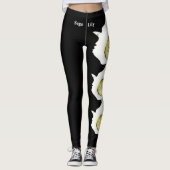 Zwarte Utah State Flower Sego Lily Leggings (Voorkant)