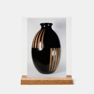 Zwarte Vaas & Verguld Elegant – Chi Hedenlands Des Acryl Bord