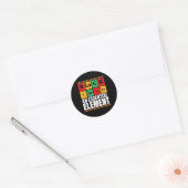 Zwarte Vader De Essentieel Elet Vaderdag Ronde Sticker (Envelop)