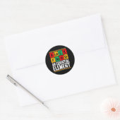 Zwarte Vader De Essentiële Elet Vaderdag Papa Ronde Sticker (Envelop)